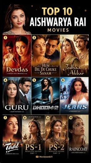 Top 10 Best Aishwarya Rai Bachchan Movies | Must Watch Bollywood Classics | #Shorts #aishwaryarai