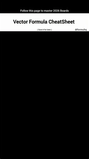 FormuHQ | CheatSheets |  Master Vectors like a pro! From addition, subtraction, dot & cross product to resolution of vectors — this sheet has it all ✨ Perfect... | Instagram