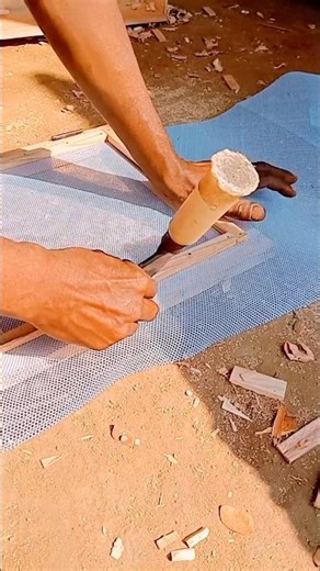 How to Cut Fishing Net Using a Chisel#viral #trending #reels #shorts #foryou #amazing #skills #wood