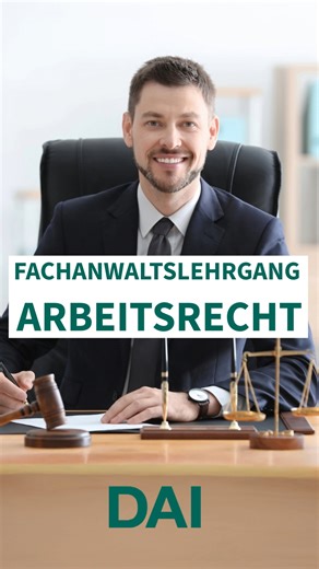 87. Fachanwaltslehrgang Arbeitsrecht 2026 ⚖️ Das Arbeitsrecht ist ein dynamisches und praxisnahes Rechtsgebiet, das ein tiefes Verständnis für rechtliche, wirtschaftliche und gesellschaftliche Zusammenhänge erfordert. Im Lehrgang vertiefst du alle relevanten Themen – vom individuellen und kollektiven Arbeitsrecht über Kündigungsschutz bis hin zu Tarifrecht und betrieblicher Mitbestimmung – präzise, praxisnah und entsprechend den Anforderungen des § 4 i. V. m. § 12 FAO. 👉 Jetzt Platz sichern auf