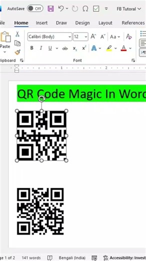QR Code Magic in Word! 🚀 প্রিন্ট ডকুমেন্টে দিন ডিজিটাল টাচ।#MSWord #WordTips #QRCode #TechTips