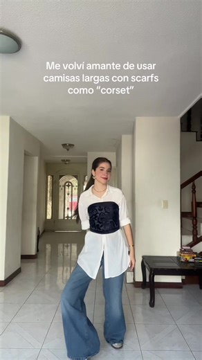 Ideas de Outfits: Camisas Largas y Scarfs Corset