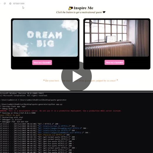 Built InspireMe - A Quote Generator Web App with Python Flask | Pavithra Mary posted on the topic | LinkedIn