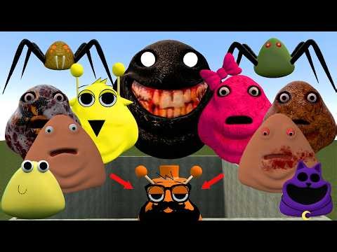 😱SPARTAN KICKING POU BOU FAMILY FROM BOU'S REVENGE Of POU and SPRUNKI POU in LAVA HOLE Garry's Mod!