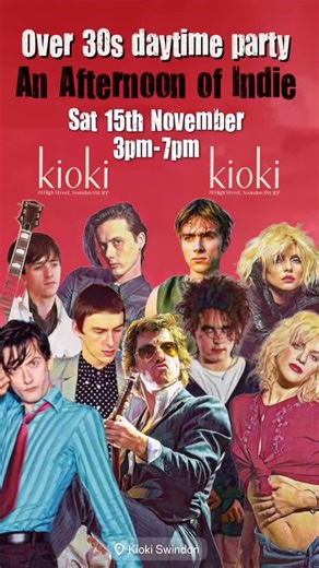 An Afternoon of Indie comes to Swindon on Saturday 15th November. Join us at Kioki from 3pm-7pm for four hours of non-stop indie classics. Over 30s only, so no need to worry about this pesky kids ruining the event. Tickets on sale now via FIXR.co | Old School Indie