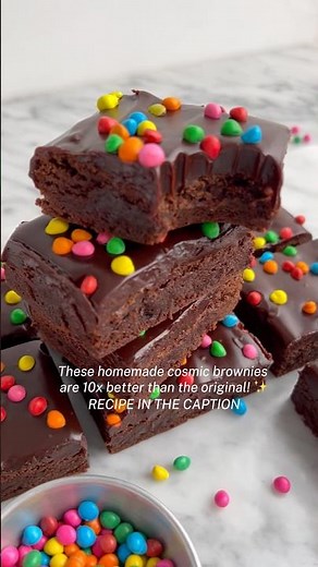 Homemade cosmic brownies made with no artificial flavors! 🍫