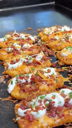 Looking for an easy breakfast for the family? You have to try these loaded hash brown patties on the @pitbossgrills Griddle! #pitbossnation #griddlecooking #hashbrowns #howtocook | WALTWINS
