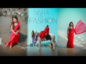 Bengali Red Saree Lookbook | Nisha On The Beach | Bengali Fashion Vlog | Bong Cutie