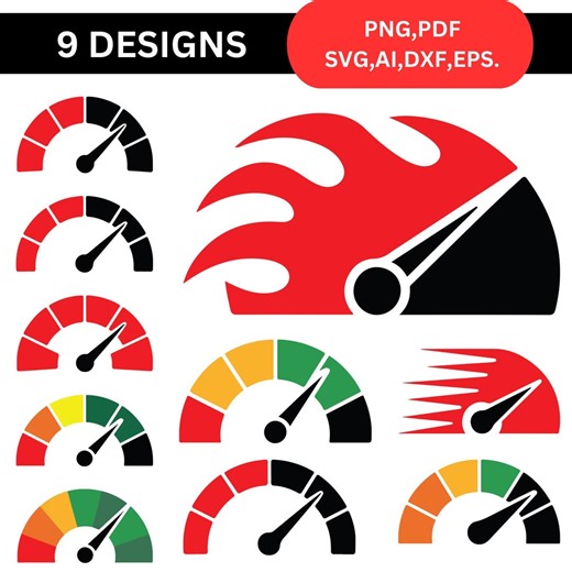 Speedometer SVG Bundle Gauge Tachometer Dashboard Racing Car Decal Cricut Cut Files Vector - Etsy