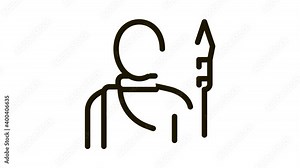 Hunter Icon Animation. black Hunter animated icon on white background