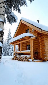 Cozy cabin during snowfall. | Mountain Cabin
