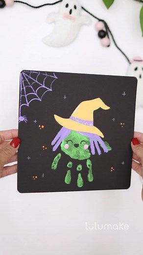 Easy Witch Craft idea | Handprint Art | Crafting Memories | LuluMake