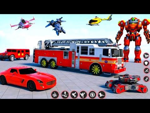 Rescue Robot Car Transform - Fire 🔥 Truck Driving Robot Game - Android GamePlay