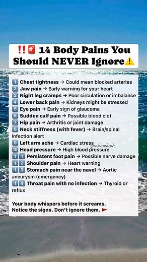 🚨 14 Body Pains You Should NEVER Ignore #DidYouKnow #WellnessTips #knowledgeispower #HealthAwareness #healthhacks #healthhacks | Graham Kath