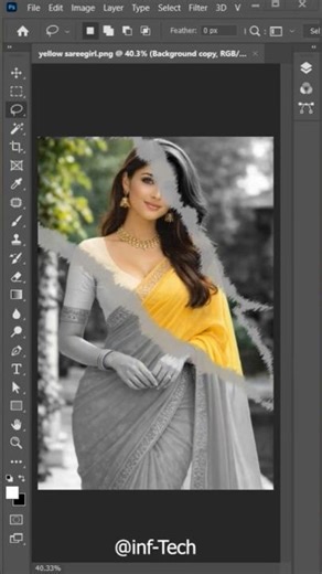 Photoshop Torn Paper Effect | Black & White to Color Splash Tutorial #photoshop #shorts #ytshorts