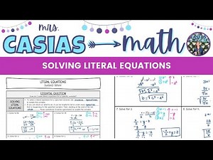 Solving Literal (Multi-Variable) Equations | Algebra 1 Lesson