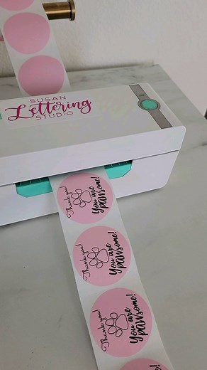 Love making custom packaging stickers for orders! #thankyou #thermalprinter #thermallabels #stickers #packaging #shopsmall #smallbusinessowner #etsy #labels #customstickers #shipping #printer #thankyoustickers #asmr | Susan Lettering Studio