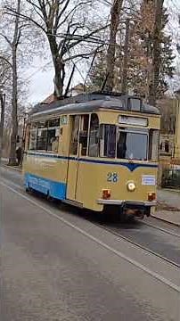 Gotha Tramcars 28 & 31 arriving and departing Schleuse on the Woltersdorf Tramway.