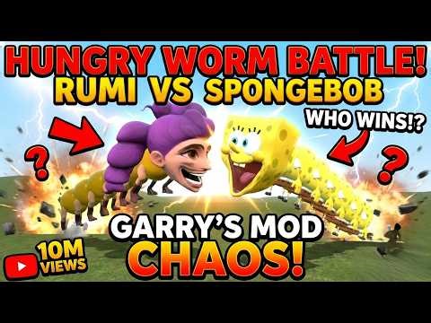 SPONGEBOB WORM ATE RUMI?! 💀 GMod Monster Battle GONE WRONG!