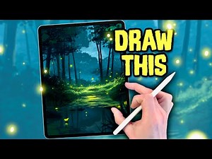 PROCREATE Landscape Drawing Tutorial - Firefly Forest