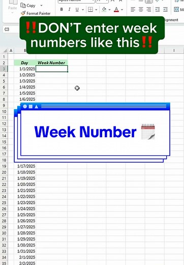 Understanding Week Numbers in Excel Spreadsheets