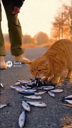 Funny scene of cat vomiting