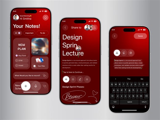 Minimal Productivity Notes App – iOS UI