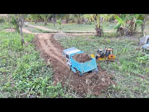 Funny RC with Kids with remote-control in the Fields