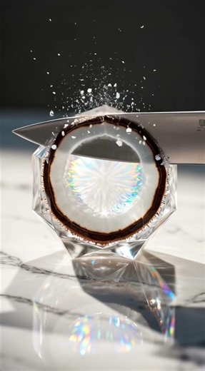 Crystal Coconut Cutting 🥥💎 The Most Satisfying Crack Ever!
