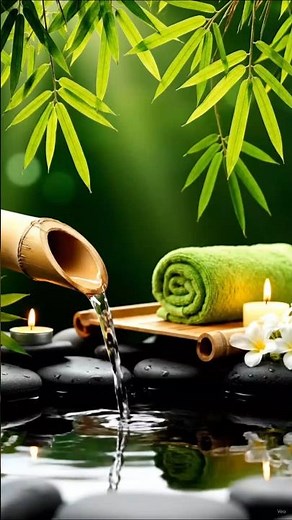 Morning Serenity 🌿 Relaxing Piano Music with Bamboo Water Sounds for Stress Relief, Sleep