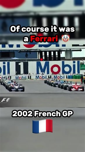 At the 2002 French Grand Prix, Scuderia Ferrari suffered a rare grid-side mechanical issue involving Rubens Barrichello’s car before the formation lap. Due to an electrical fault that couldn’t be located and fixed in time, Barrichello’s Ferrari was still on its jacks on the grid when the rest of the field began their preparation for the start, and despite mechanics’ efforts to resolve the problem, the team could not get the car off the jack and ready to race. As a result, Barrichello failed to s