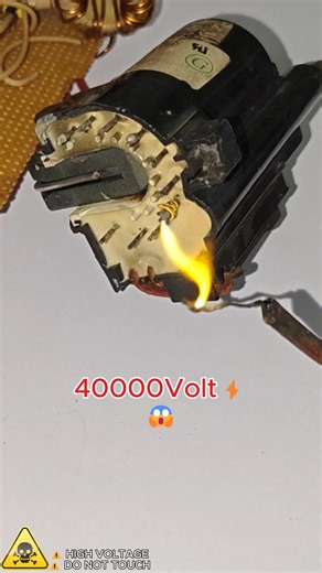 Eby Ks on Instagram: "This looks impossible… 😱⚡ From low voltage DC to dangerous high voltage arcs using a flyback transformer. No magic. Just electronics 🔥 ⚠️ HIGH VOLTAGE – DO NOT TOUCH 💬 Comment FLYBACK for circuit 🔔 Follow for real electronics experiments #electronics #flybacktransformer #hightvoltage #electronicsreels #techreels #diyelectronics #engineeringlife #learnsomethingnew #makersofinstagram #viralreels"
