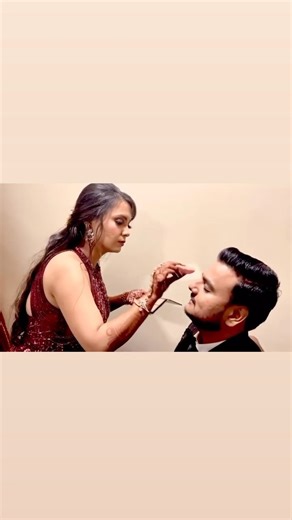 When the bride becomes the groom’s makeup artist—did you get the chance too?