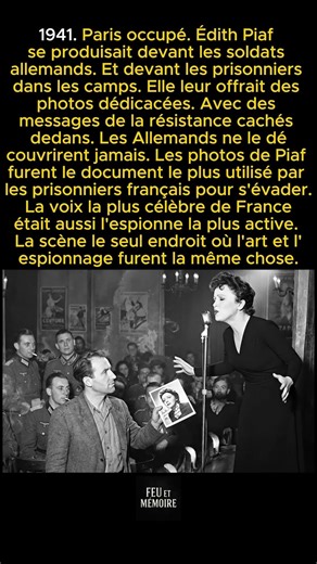 Édith Piaf pasaba mensajes de la resistencia escondidos en sus fotografías firmadas
