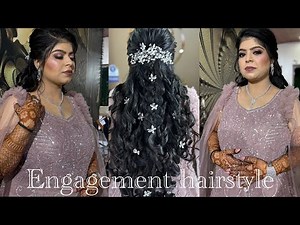 Engagement hairdo in very easy way | open bridal hairstyle | exclusive engagement hairstyle ￼