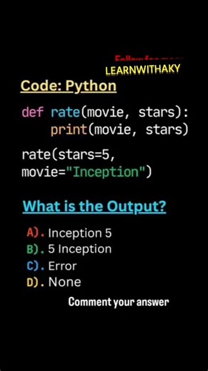 What will be the output of this python code.Comment your answer.#pythonprogramming#reach#growth#fyp