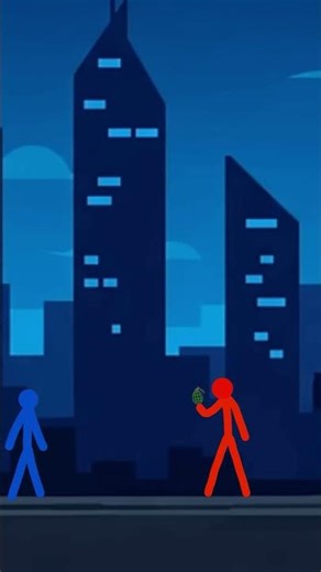 Epic showdown: blue vs red stickman clash 🔥 part 1