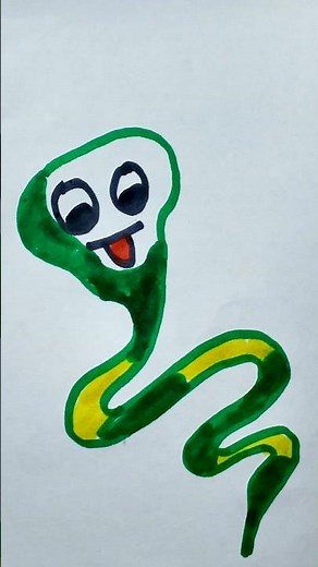 How to Draw a Snake 🐍 | ヘビの描き方 Easy Drawing