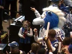 Indianapolis Colts Mascot "BLUE" Dancing at PepRally - 01/22/2010