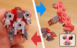 13种零件！超迷你变形机器人系列之红鹰Red-con！ 4K画质乐高动画 乐高MOC拼搭教程