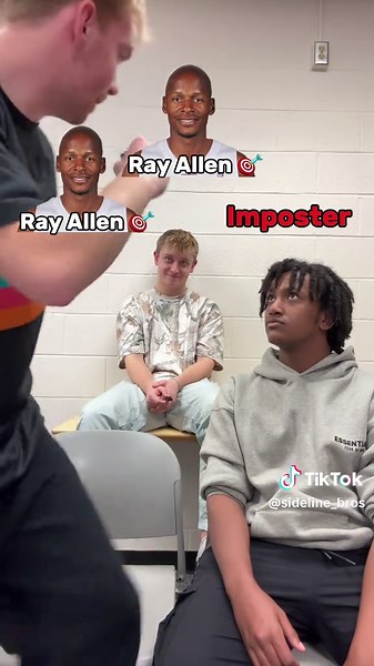 Ray Allen or Klay Thompson? Also Gavin Tore ACL in last clip. #nba #nbabasketball #imposter #sidelinebros #viral