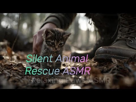 Silent Animal Rescue ASMR | Stray Dog & Kitten Saved in the Rain”