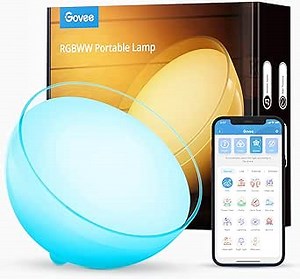 Govee Smart Table Lamp, Dimmable Bluetooth LED Table Lamp with RGBWW, Portable Rechargeable Battery Lamp with App Control, LED Beside Lamp for Bedroom Living Room (Doesn’t Support WiFi or Alexa)