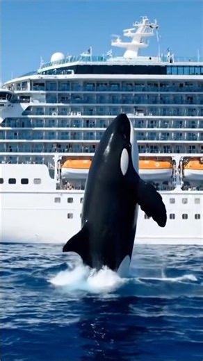 Orca - Giant Orca hit the cruise ship in the ocean #orcaencounter #orka #orcalife #salishsea #whale