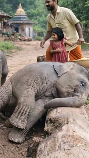 Funny Elephant Calf Laying Down 🐘😂 | Cutest Moment Ever | #shots #elephant #funnyanimal