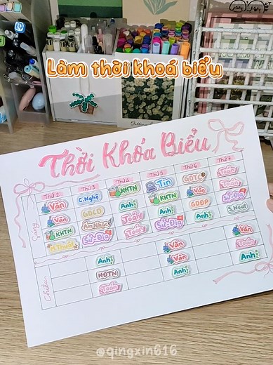 Làm Thời Khóa Biểu Tự Làm Đầy Sáng Tạo