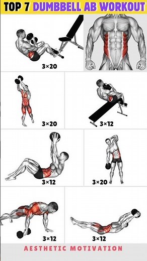 Top 7 Dumbbell Abs Workout For Stronger Core| #workout #absworkout