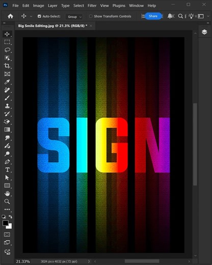 108K views · 1.2K reactions | Adobe photoshop tips to create this sign motion blur gradient text effect #bigsmileediting | Big Smile Editing | Facebook