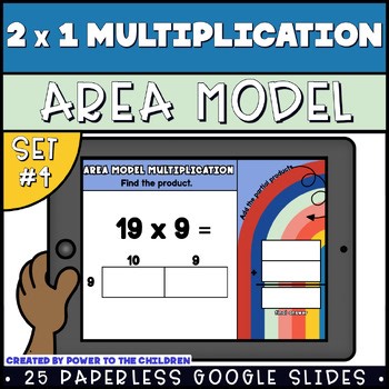 Area Model Multiplication 2 Digit by 1 Digit Partial Products Set 4 4th Grade