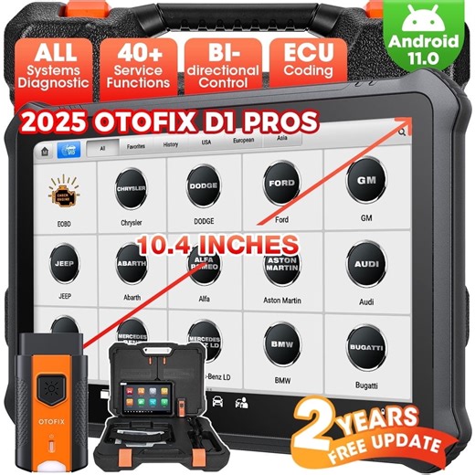 OTOFIX D1 PROS 2025 Car Scanner – ECU Coding, 40 Services, FCA SGW, VAG Guided, AutoScan 2.0, CANFD & DoIP